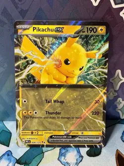 Pokemon TCG Pikachu EX Prismatic Evolutions Double Rare Holo Card 028/131 - Image 1