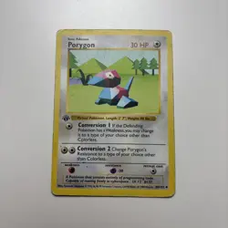 1999 Pokemon Base Set 1st Edition Porygon 39/102 Shadowless MP WOTC Wizards #39 - Image 1