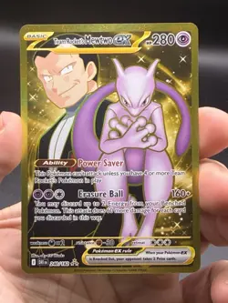 Team Rockets Mewtwo ex 240/182 Destined Rivals Hyper Rare Pokemon English NM - Image 3