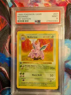 Pokemon PSA 9 1st Edition Nidorino 037/102 Base Set Shadowless - Image 1