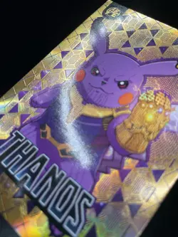 Pikachu Poncho Gold Sparkle Holo Box Hit Cracked Ice Pokemon Thanos - Image 2