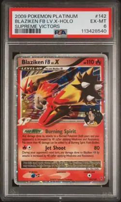 2009 POKEMON PLATINUM SUPREME VICTORS #142 BLAZIKEN FB LV.X-HOLO PSA 6 - Image 1