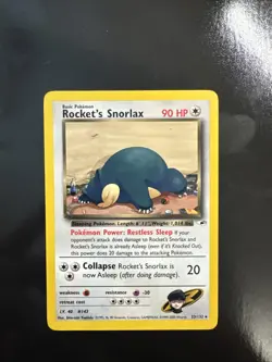Pokemon TCG Rockets Snorlax 33/132 Gym Heroes Unlimited Card NM - Image 1