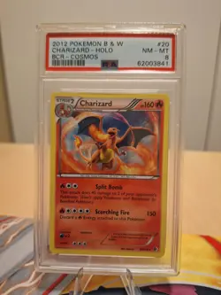 2012 Pokemon Black&White Boundaries Crossed Charizard Cosmos Holo #20 PSA 8 - Image 1