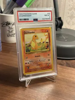1999 POKEMON BASE SET SHADOWLESS #46 CHARMANDER PSA 8 - Image 1