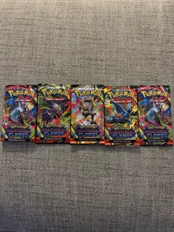 Bulk Lot POKEMON MEGA EVOLUTION Phantasmal Flames Booster Packs x5 Live Auction - Image 1