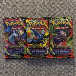 Bulk Lot POKEMON MEGA EVOLUTION Phantasmal Flames Booster Packs x3 Live Auction - Image 1
