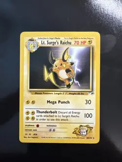 Pokemon TCG Lt. Surge's Raichu Gym Heroes 28/132 NM - Image 1
