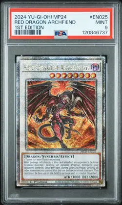 2024 Yu-Gi-Oh - Red Dragon Archfiend MP24-EN025 Quarter CSR PSA 9 (Sept 25) - Image 1