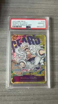 One Piece Monkey D Luffy Alternate Art OP05-119, PSA 10 Gem Mint - Image 1
