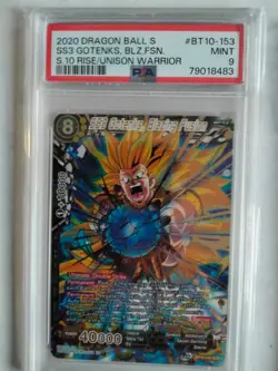 DragonBall Super Card Game SS3 Gotenks Blazing Fusion SCR 1st Ed BT10 PSA 9 / 10 - Image 2