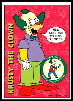 1993 SkyBox Simpsons S20 Krusty the Clown Classic TV Host Trading Card - Image 1