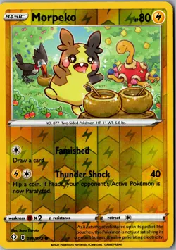 Morpeko (035) Reverse Holo 035/072 Common SHF Shining Fates LP Pokemon Card - Image 1
