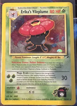 Erika's Vileplume 5/132 Pokemon Card TCG Gym Heroes Unlimited Holo HP - Image 1