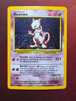 MEWTWO 10/102 Base Set HOLO rare Unlimited Pokemon TCG card - Image 1