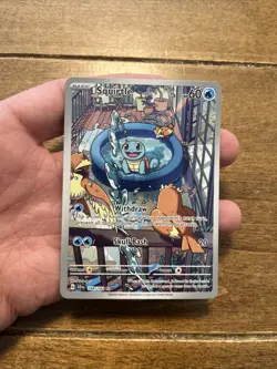 Pokemon Squirtle TCG Stellar Crown Illustration Rare Holo Card 148/142 Sv07 - Image 1