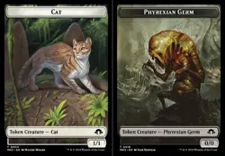 Cat (0004) // Phyrexian Germ (0016) Double-Sided Token - Foil - Modern Horizons - Image 1