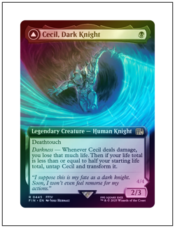 1x Cecil, Dark Knight, Extended Art Foil, Final Fantasy, Magic MTG NM - Image 1