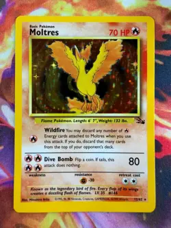 Moltres 12/62 NM Holo Rare Unlimited Fossil 1999 Pokemon TCG - Image 1