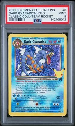 2021 POKEMON CELEBRATIONS CLASSIC COLLECTION #8 DARK GYARADOS-HOLO PSA 9 - Image 1