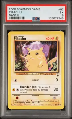 2000 POKEMON BASE SET 2 #87 PIKACHU PSA 5 - Image 1