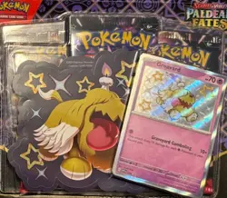 Pokemon Paldean Fates Tech Sticker Collection 3 Booster Pack Blister- Greavard - Image 1