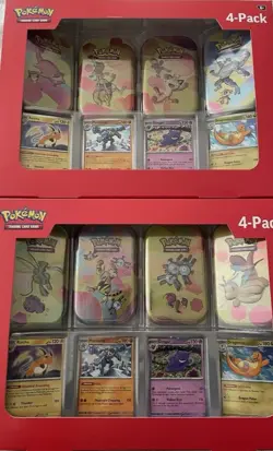 151 4 Pack tins art set & 151 Zapdos & Alakazam Ex Collection Box - Image 1