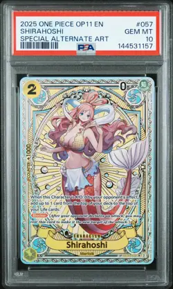 Shirahoshi SP EB01-057 One Piece OP11 Fist of Divine Speed Foil PSA 10 Gem Mint - Image 3