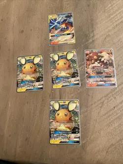 Pokemon World Champions 5 Card Lot. Reshiram & Charizard Tag, Heatean & Dedenne - Image 1