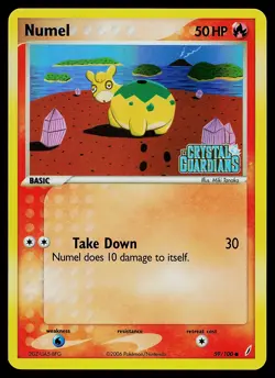 Pokemon Card - Numel Crystal Guardians 59/100 Common Reverse Holo Stamped - Image 1