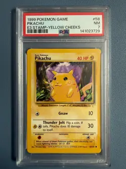 Yellow-cheeks E3 Pikachu Pokemon card (58/102) - PSA graded NM 7 - Image 1