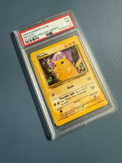 Yellow-cheeks E3 Pikachu Pokemon card (58/102) - PSA graded NM 7 - Image 3