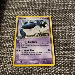 Pokemon TCG Metang EX Deoxys 40/107 Reverse Holo Stamped Card - Image 1