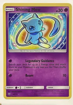 Pokemon Shining Mew 40/73 Shining Legends Holo Card-Near Mint - Image 2