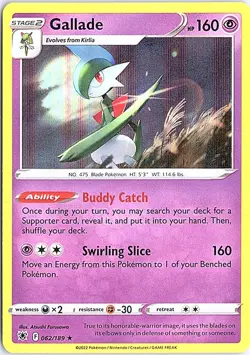 Gallade Holo Rare SWSH10: Astral Radiance 062/189 LP Pokemon - Image 1