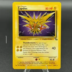 Zapdos 30/62 NM Non Holo Rare Unlimited Fossil WoTC 1999 Pokemon TCG - Image 1