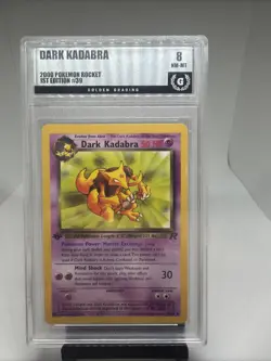 2000 Pokemon Rocket 1st Edition Dark Kadabra 39/82 Golden Grading 8 NM-MT WOTC - Image 1