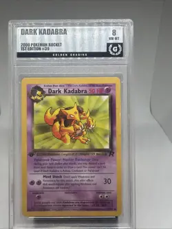 2000 Pokemon Rocket 1st Edition Dark Kadabra 39/82 Golden Grading 8 NM-MT WOTC - Image 4
