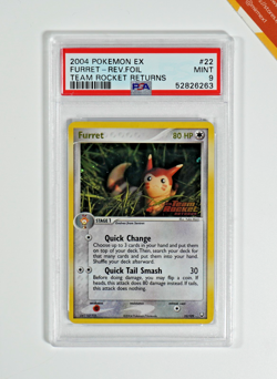 Pokemon PSA 9 Furret #22 Rev Foil EX Team Rocket Returns 2004 English - Image 1