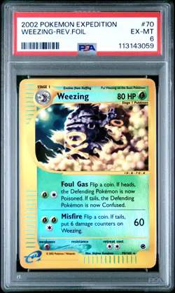 2002 POKEMON EXPEDITION #70 WEEZING-REV.FOIL PSA 6 - Image 1