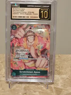 One Piece TCG Scratchmen Apoo OP03-089 Offline Regional Finalist CGC Pristine 10 - Image 1
