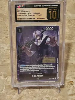 Spandam Offline Regional 2023 Finalist Promo OP03-086 One Piece CGC Pristine 10 - Image 1