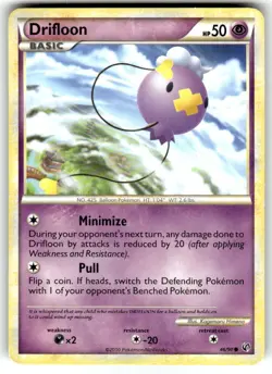 DRIFLOON 46/90 - NON-HOLO COMMON - HGSS Undaunted - 2010 Pokemon Card - Image 1