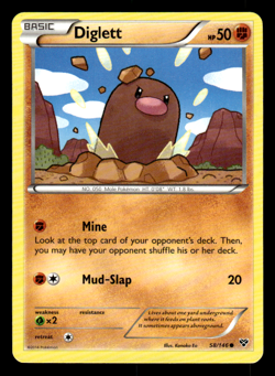 Pokemon - Diglett - 58/146 - Common - XY - Base Set - NM - Image 1