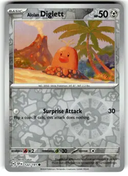 Pokemon - 122/191 Alolan Diglett, Reverse Holo! - Surging Sparks - NM/M - Image 1