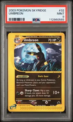 2003 POKEMON SKYRIDGE #32 UMBREON PSA 9 - Image 1