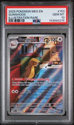 2025 POKEMON MEG EN-MEGA EVOLUTION ILLUSTRATION RARE #153 GUMSHOOS PSA 10 - Image 1