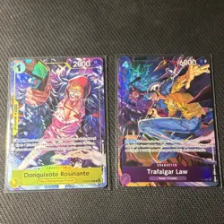 Bandai One Piece CCG Promo Holo Donquixote Rosinante & Trafalgar Law OP12 P-093 - Image 1