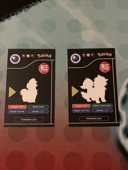 Growlith #58 & Arcanine #59 Black Pokedex Pokemon Card - Image 2