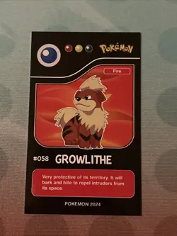 Growlith #58 & Arcanine #59 Black Pokedex Pokemon Card - Image 3